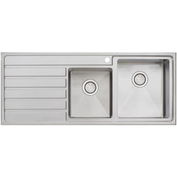 Oliveri Apollo 1 and 3/4 Bowl Left Hand Drainer Sink AP1412