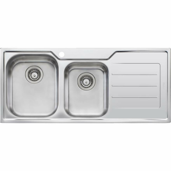 Oliveri Flinders 1 and 3/4 Bowl Topmount Sink with Right Hand Drainer FL111