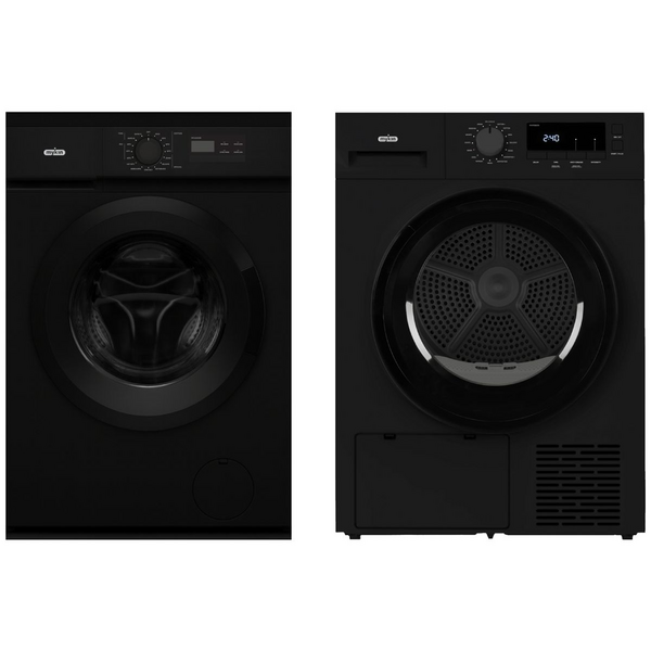 Mykin 6kg Front Load Washer & 8kg Heat Pump Dryer Black Package (Not Stackable) MFLW600BMHPD800B