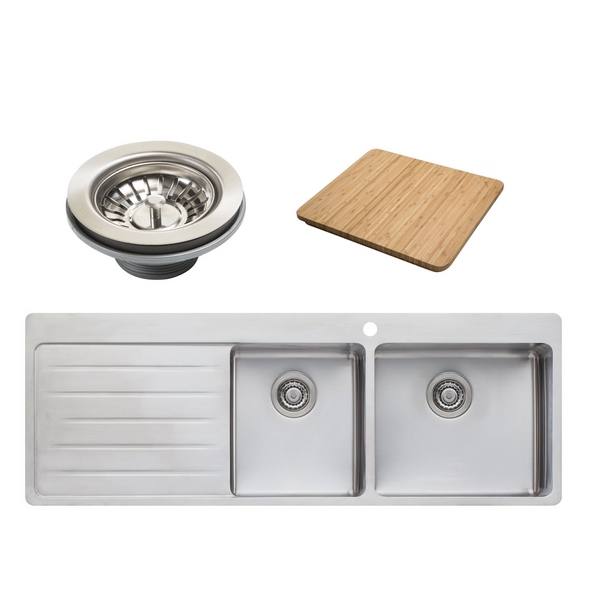 Oliveri Sonetto 1 and 3/4 Bowl Left Hand Drainer Topmount Sink SN1012