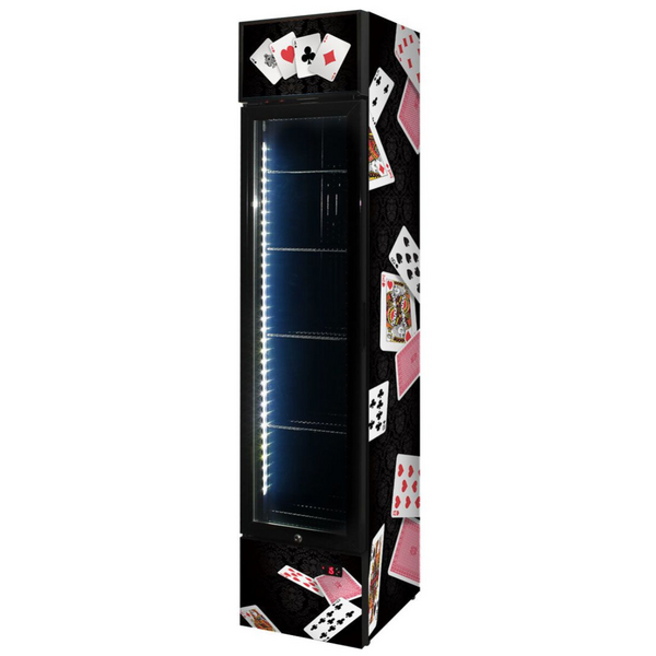 Schmick 160L Playing Cards Skinny Upright Bar Fridge SS-P160FA-PC