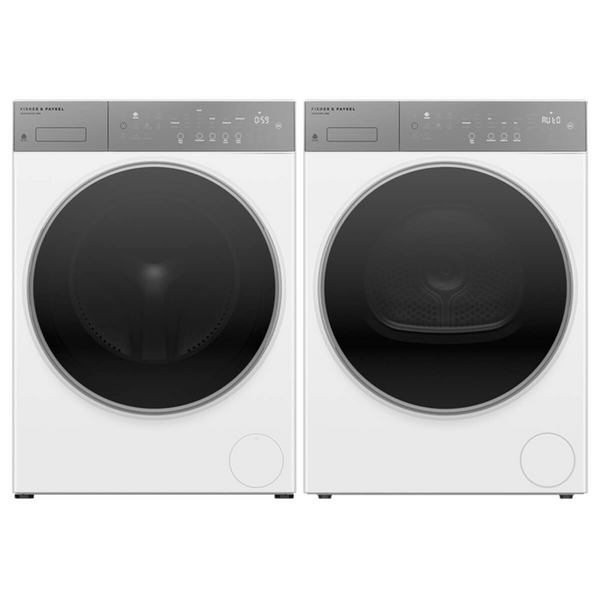 Fisher & Paykel Series 5 9kg Contemporary Front Load Washer & 8kg Heat Pump Dryer Laundry Package White WH9060P5DH8060P5