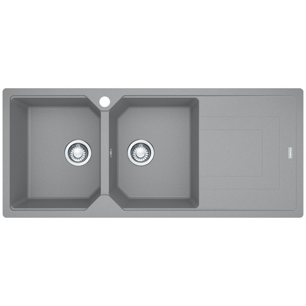 Franke Urban Double Bowl Topmount/Flush Mount Sink with Right Hand Drainer - Grey UBG621SGRHD