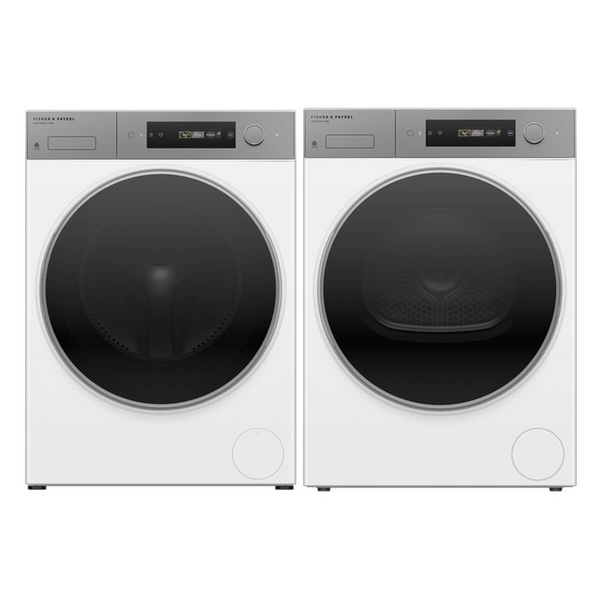 Fisher & Paykel Series 7 10kg Contemporary Front Load Washer & Heat Pump Dryer Laundry Package White WH1060D5DH1060D5