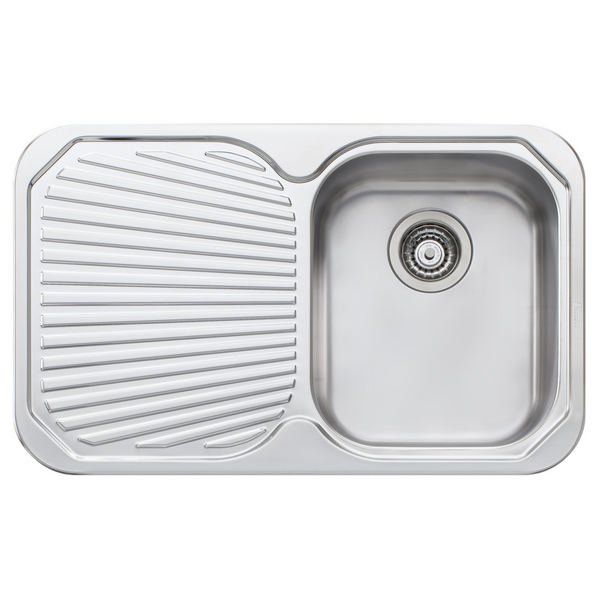 Oliveri Petite Single Bowl Sink with Left Hand Drainer PE322NTH