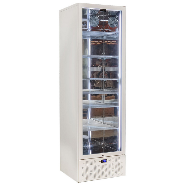 Schmick 398L Heated Glass Door Beverage Refrigerator White Right Hinge SK422R-W-HD