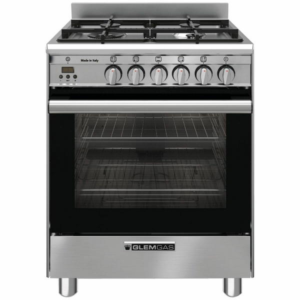 Glem Gas Glem 60cm Gas Oven & Cooktop Freestanding Oven with Electric Grill Stainless Steel GB664GG
