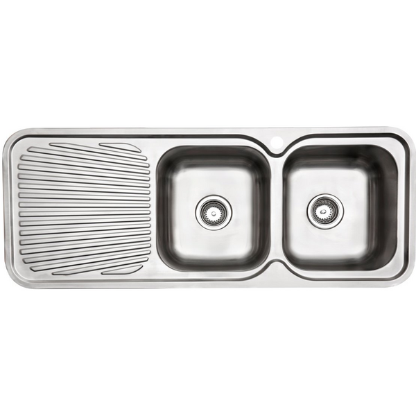 Arc Double Bowl Left Hand Drainer Inset Sink IS12RS4