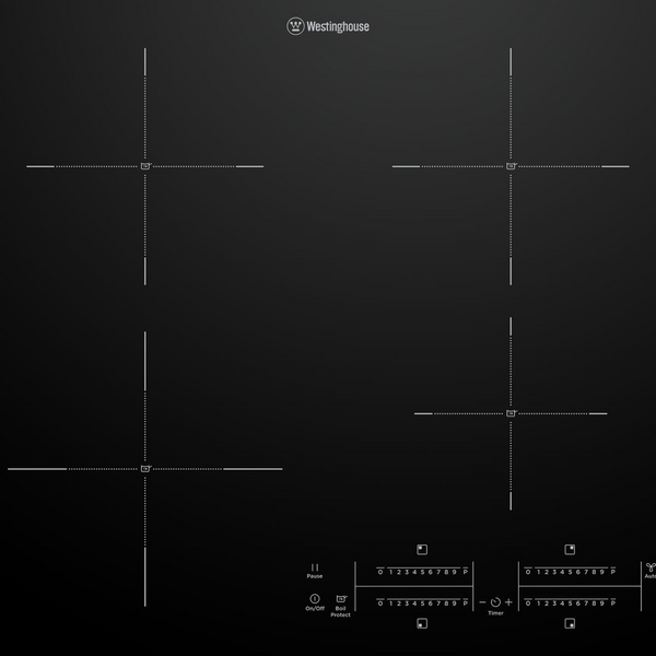 Westinghouse 60cm 4 Burner Zone Induction cooktop WHI643BE