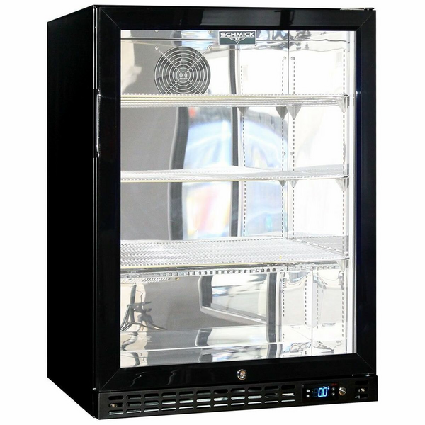 Schmick Glass Door Under Bench Bar Fridge Black SK156R-B