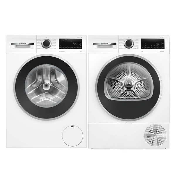 Bosch Series 6 10kg Front Load Washer & 9kg Heat Pump Dryer Laundry Package WGG254Z1AUWQG24203AU