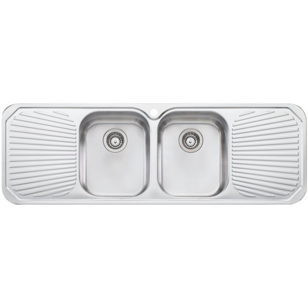 Oliveri Petite Double Bowl With Double Drainer Topmount Sink PE353