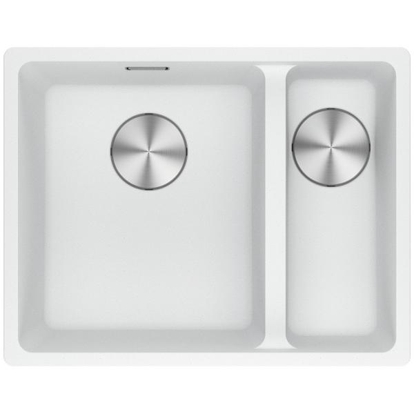 Franke Maris 340/150mm 1 and 1/2 Bowl Right Undermount Sink Polar White MRG160SBRPW-B