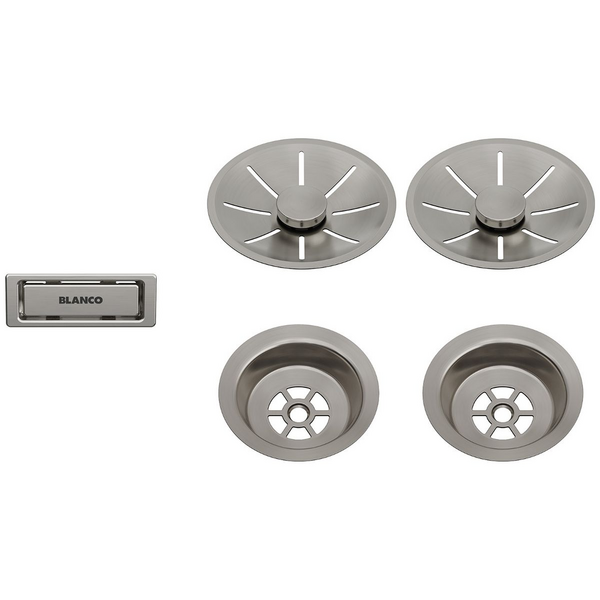 Blanco InFino Waste Kit for Double Bowl Satin Platinum 207410