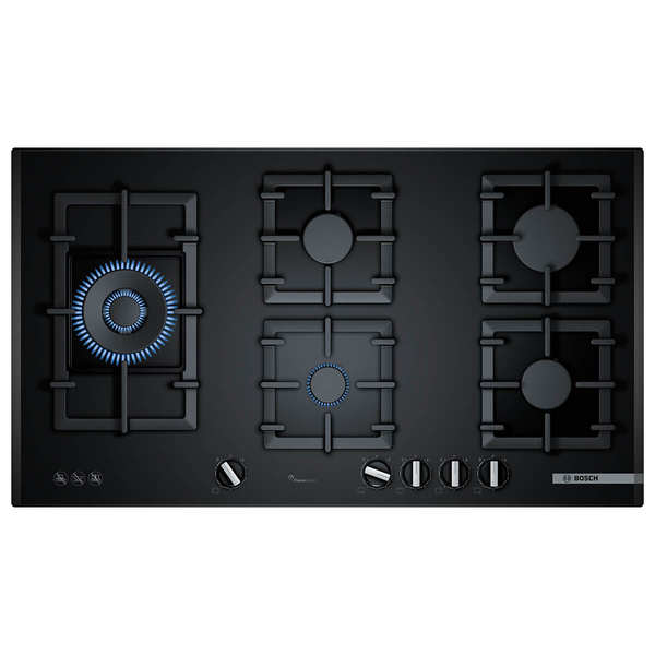 Bosch 90cm Series 6 Gas Cooktop Black Tempered Glass PPS9A6B91A