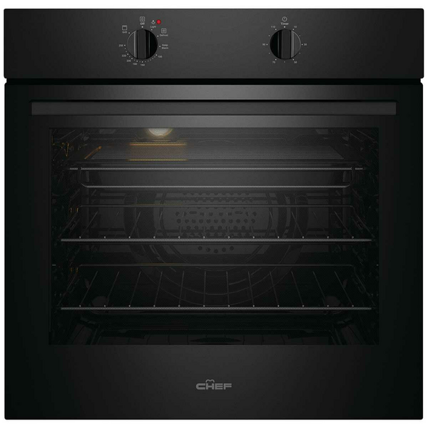 Chef 60cm Electric Fan Forced Built-In Oven-Black CVE612DB