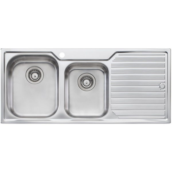Oliveri Diaz 1 and 3/4 Bowl Right Hand Drainer Topmount Sink DZ111