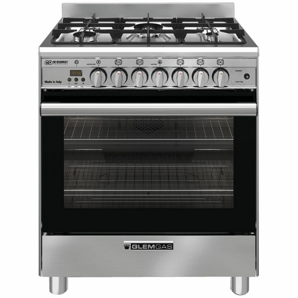 Glem Gas Glem 70cm Dual Fuel Bi-Energy Freestanding Oven Stainless Steel GB765DOP