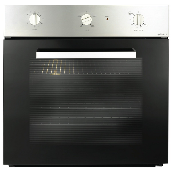 Emilia 60cm Natural Gas Off Grid Ready Built-In Oven Stainless Steel EMF61MVI
