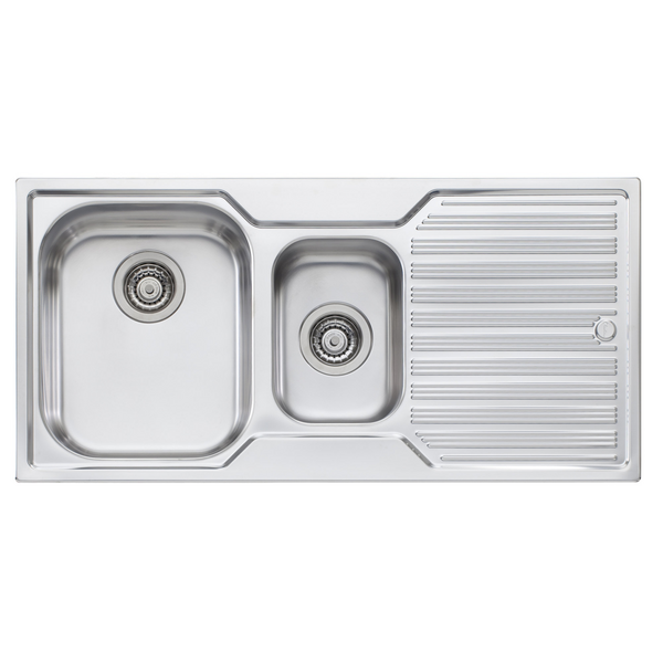 Oliveri Diaz 1 & 1/2 Bowl Topmount Sink with Right Hand Drainer DZ101NTH