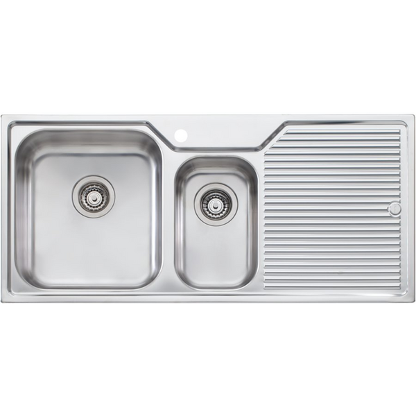 Oliveri Nu-Petite 1 and 1/2 Bowl Right Hand Drainer Topmount Sink NP601