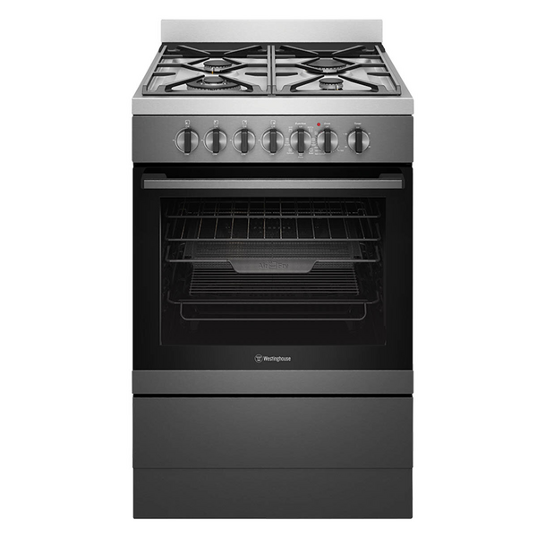 Westinghouse 60cm Dual Fuel Fan Forced Freestanding Oven Dark Stainless Steel WFE616DSC
