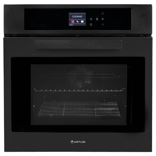 Artusi 60cm Multifunction Built In Pyrolytic Oven Matte Black AO6000MBP