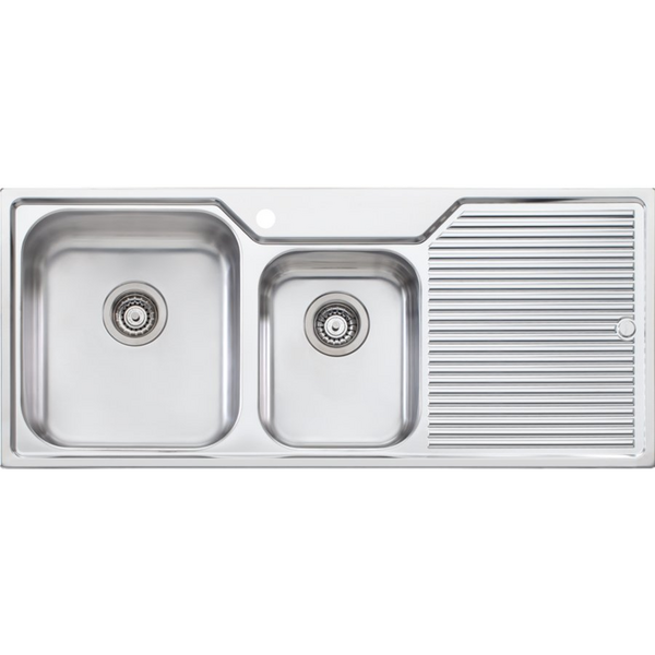 Oliveri Nu-Petite 1 and 3/4 Bowl Right Hand Drainer Topmount Sink NP611