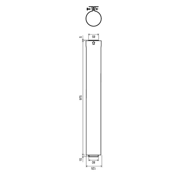 Rinnai Flue Pipe 1000mm Long FFPIPE1000