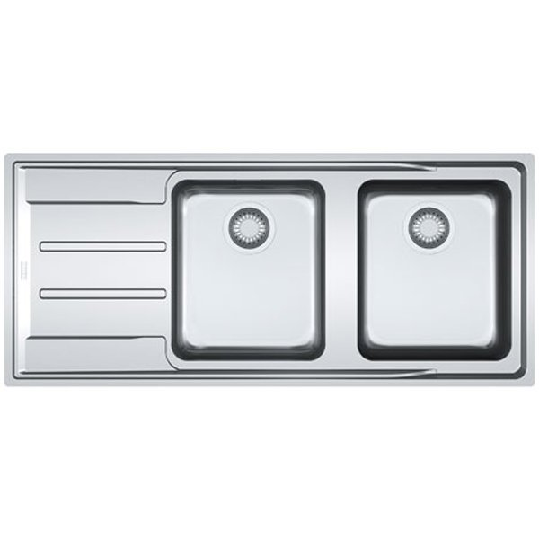 Franke Aton Double Bowl Sink with Left Hand Drainer ANX221LHD