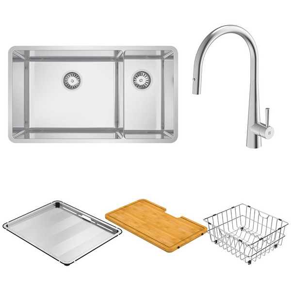Abey Lucia 1 and 3/4 Sink with Gareth Ashton Tap and Accessories Pack LUA221TPK