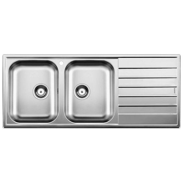 Blanco LIVIT 8S Double Bowl Inset Sink with Right Hand Drainer LIVIT8SL