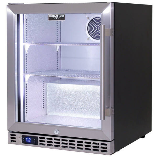 Schmick 89L Under Bench Heated Glass Stainless Steel Bar Fridge SK86L-HD