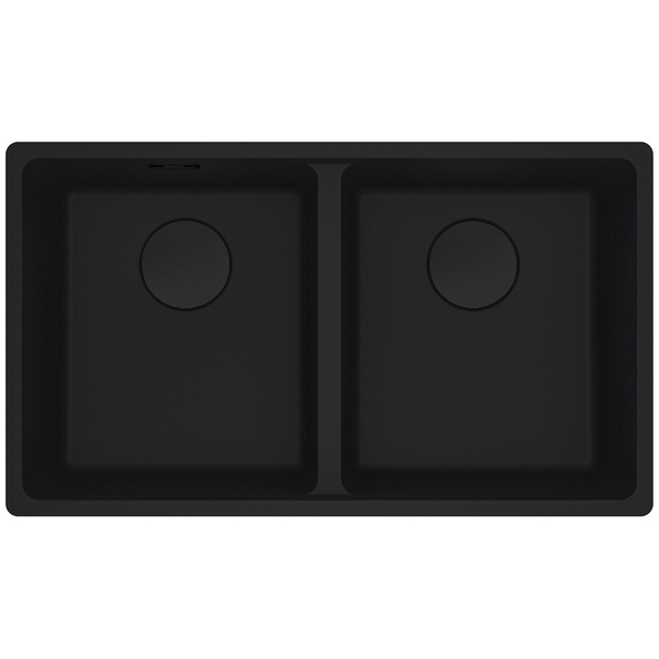 Franke Maris 350mm Double Bowl Flushmount Sink with Extension Drainer Matte Black MRG220-35MB-FPC