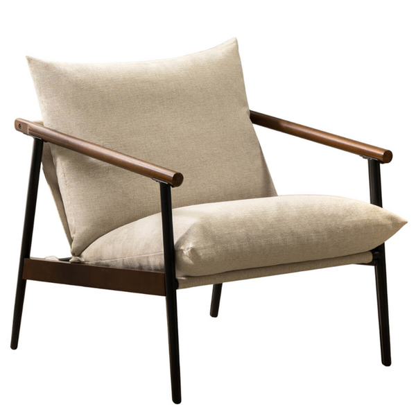 Zinus Wood and Metal Frame Armchair with Foam Cushion AU-USHSL4ZC-31B