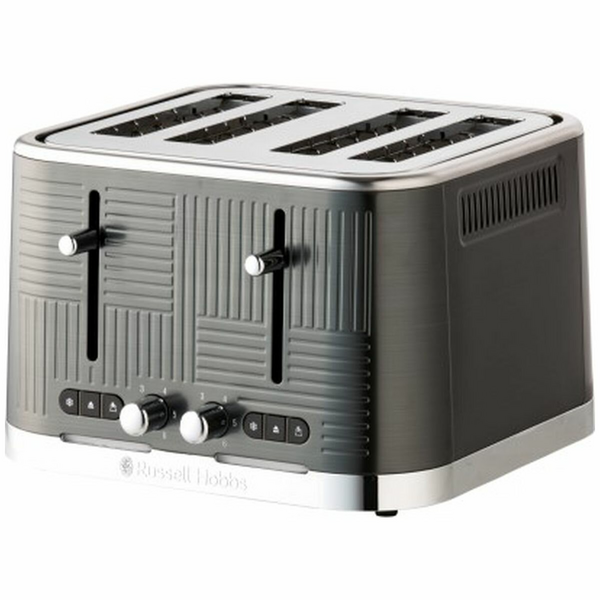 Russell Hobbs Russells Hobbs Geo Steel 4 Slice Toaster Black Stainless Steel RHT404BLK