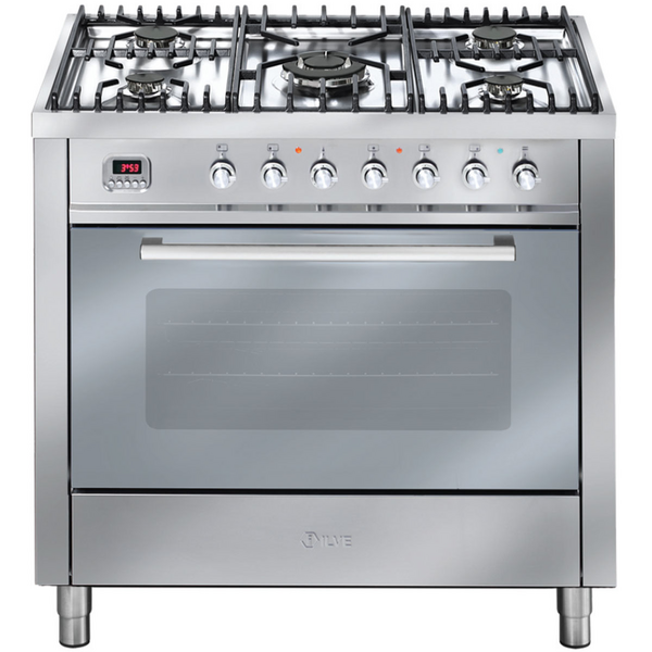 ILVE 90cm Dual Fuel Freestanding Cooker with Clock JV90CSVP/I