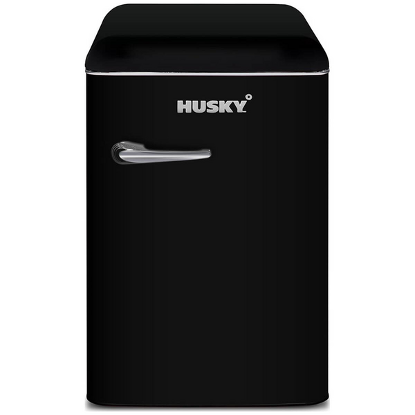 Husky 118L Retro Style Bar Fridge Black HUSRET135BKHU