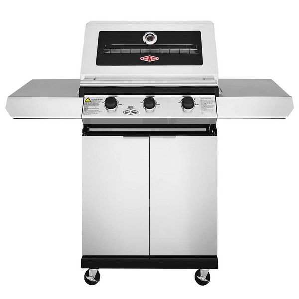 BeefEater 1200 Series 3 Burner LPG BBQ with Trolley Stainless Steel BMG1230SB