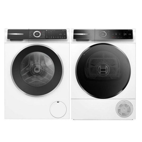 Bosch Series 8 10kg Front Load Washer & 8kg Heat Pump Dryer Laundry Package WGH25400AUWQB235B8AU