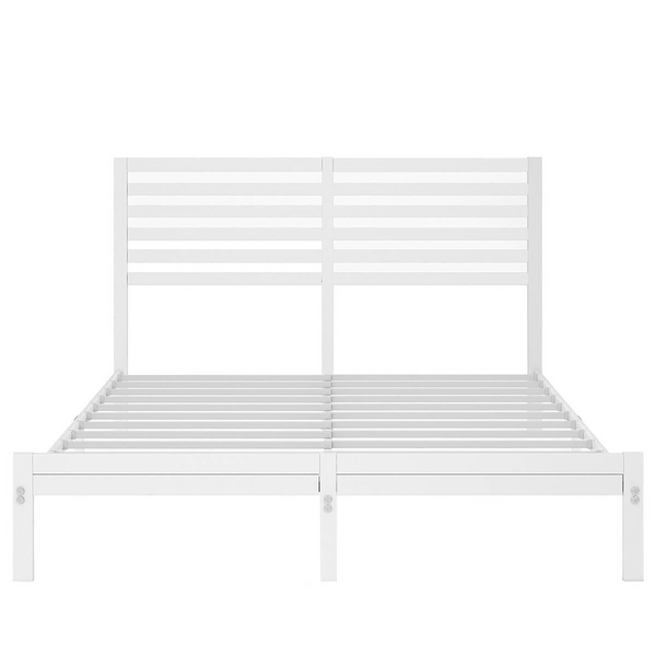 Zinus Kai Double Metal and Bamboo Bed Frame White AU-FBOBH3ZC-35D