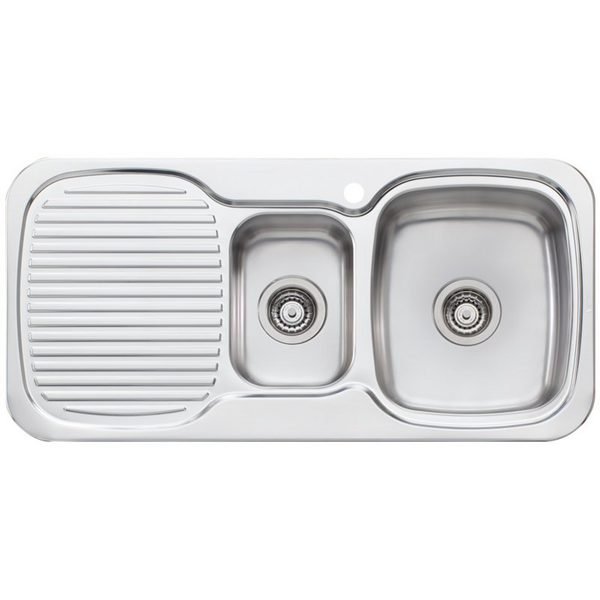 Oliveri Lakeland 1 and 1/2 Bowl Left Hand Drainer Sink LL127