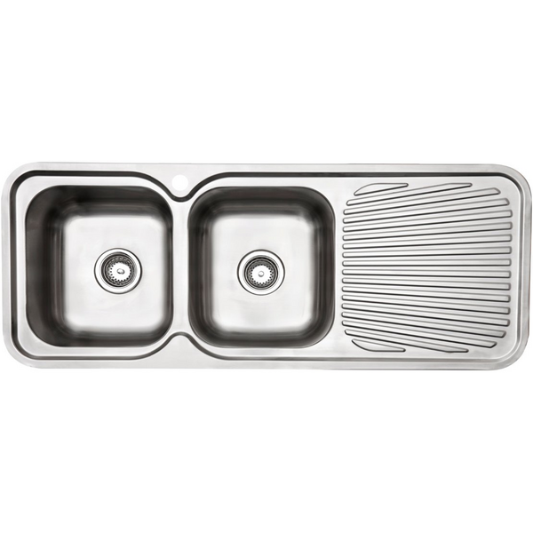 Arc Double Bowl Right Hand Drainer Inset Sink IS12LS4