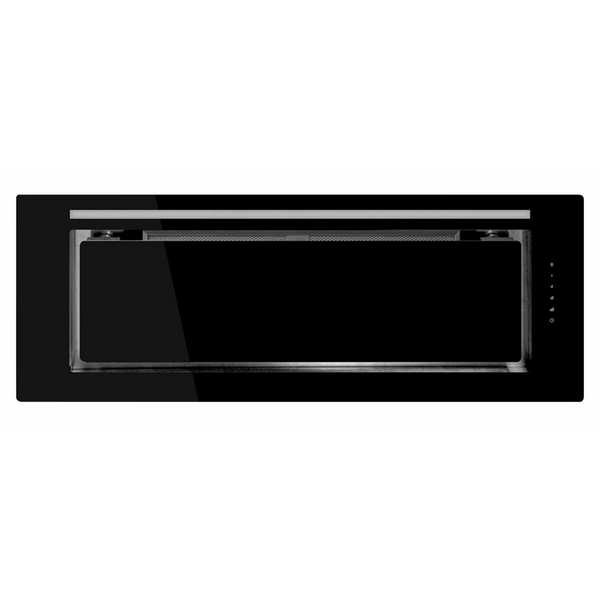 Schweigen 90cm Matte Black Glass Under Canopy Rangehood with ISO Drive ST Motor KLS-9GLASSBLKSTPAK