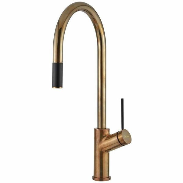 Oliveri Vilo Pull Out Mixer Tap Natural Brass VT0398B-NB
