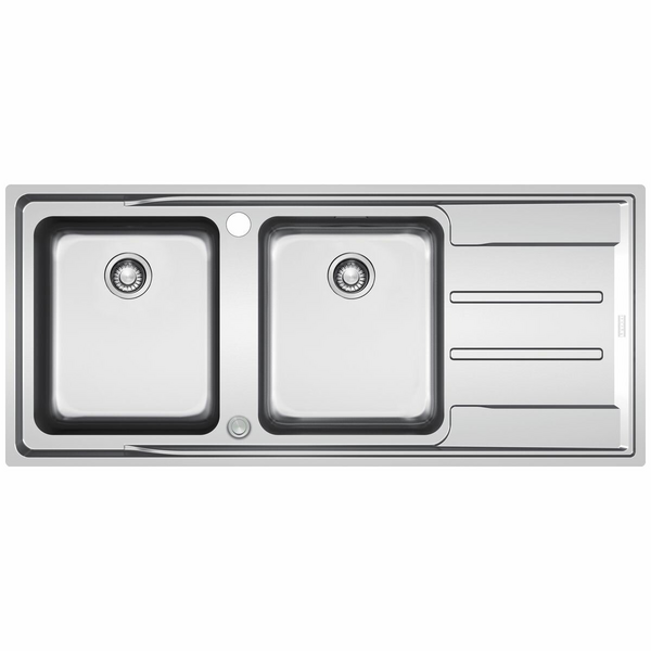 Franke Aton Double Bowl Sink with Right Hand Drainer ANX221RHD