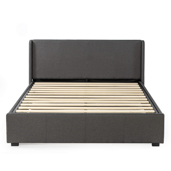Zinus Maddon Double Upholstered Gas Lift Storage Bed Frame Dark Grey AU-FPPST2-12D