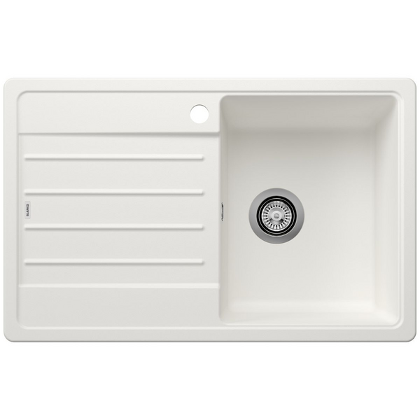Blanco LEGRA 45S Single Bowl Top Mount Sink with Left Hand Drainer Silgranit White 528056