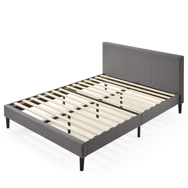 Zinus Liam Classic Home Double Upholstered Fabric Bed Base Dark Grey AU-FPPPDG-12D