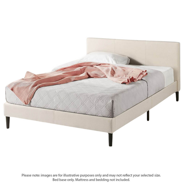 Zinus Liam Classic Home Double Upholstered Fabric Bed Base Beige AU-FPPPBG-12D